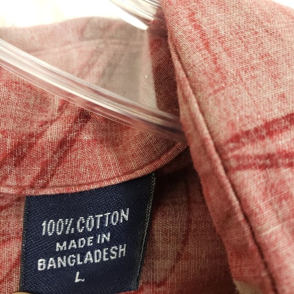 Izod jeans Hawaiian print short sleeve button up casual shirt - Picture 9 of 11